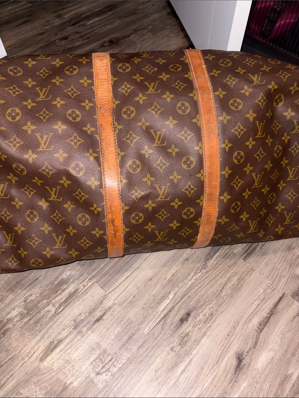 Authentic Vintage Louis Vuitton Keepall 55 Bandolier Brown Monogram Canvas - Picture 7 of 12